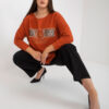 Cihlová plus size mikina PARISARA