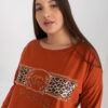Cihlová plus size mikina PARISARA