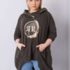 Tmavě khaki plus size mikina Fantasy s kapucí – DORORA