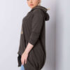 Tmavě khaki plus size mikina Fantasy s kapucí – DORORA