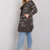 Tmavě khaki plus size pelerína WENONA Parma s potiskem