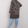 Tmavě khaki plus size pelerína WENONA Parma s potiskem
