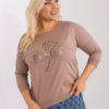 Tmavě béžová plus size mikina METALBLOOM