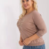Tmavě béžová plus size mikina METALBLOOM