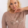 Tmavě béžová plus size mikina METALBLOOM