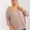 Tmavě béžový plus size top VIVANEA