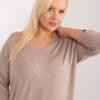 Tmavě béžový plus size top VIVANEA