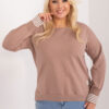 Tmavě béžová plus size mikina CUFFELLE