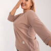 Tmavě béžový plus size top SIDELO