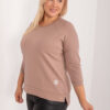 Tmavě béžový plus size top SIDELO