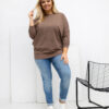 Tmavě béžový plus-size top CURVESSA