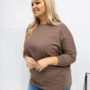 Tmavě béžový plus-size top CURVESSA