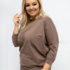 Tmavě béžový plus-size top CURVESSA