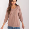 Tmavě béžový plus size top JOIESIZE