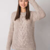 Tmavě béžová pletená beanie čepice – OLIVIE
