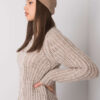 Tmavě béžová pletená beanie čepice – OLIVIE