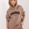 Tmavě béžová mikina RUE PARIS s nápisem Paris – BELYNA