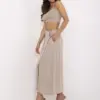 Tmavě béžová letní trapézová midi sukně – ZIRALIA