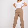 Tmavě béžové bavlněné tepláky Banni plus size – GRAELIA