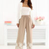 Tmavě béžové letní kalhoty z viskózy – LEVARIA