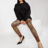 Černo-béžové legíny s leopardím motivem – VAYELLA