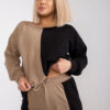Černo-béžový plus size komplet Amishi – ADORA