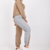Šedo-béžový bavlněný plus size komplet Amishi – ADORA