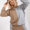 Šedo-béžový bavlněný plus size komplet Amishi – ADORA