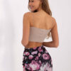 Tmavě béžový asymetrický crop top LIVIANORA