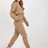 Tmavě béžový plus size komplet s kapucí – CYRENE