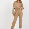 Tmavě béžový plus size komplet s kapucí – CYRENE