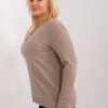Tmavě béžový plus-size svetr ZEHRA s viskózou
