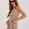 Tmavě béžový basic top LORENZIA
