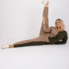 Tmavě béžovo-khaki plus size komplet Amishi bez kapuce – ADORA