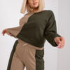 Tmavě béžovo-khaki plus size komplet Amishi bez kapuce – ADORA