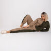 Tmavě béžovo-khaki plus size komplet Amishi bez kapuce – ADORA
