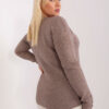 Tmavě béžový melírovaný plus size svetr MAJDA s knoflíky