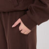 Tmavě hnědé wide-leg tepláky s kapsami – HIRENA