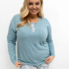 Tmavě mátové bavlněné pyžamo FATMIRA plus size