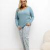 Tmavě mátové bavlněné pyžamo FATMIRA plus size