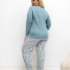 Tmavě mátové bavlněné pyžamo FATMIRA plus size