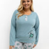Tmavě mátové bavlněné pyžamo FILIZ plus size