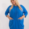 Tmavomodrá plus size mikina POCKETTA
