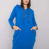 Tmavě modrá plus size tunika UMBRIA s kapucí