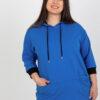 Tmavě modrá plus size mikina NOVELLA s kapucí