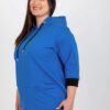 Tmavě modrá plus size mikina NOVELLA s kapucí