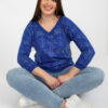 Kobaltový plus size top LINETTA