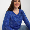 Kobaltový plus size top LINETTA