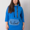 Tmavě modrá plus size mikina CRYSTARA