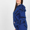 Tmavě modrá kangaroo mikina plus size s písmeny – WENESSA